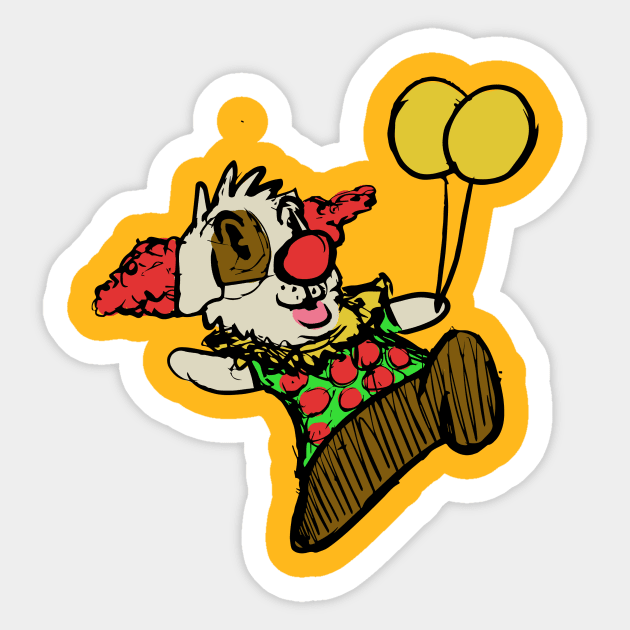 Guinea Pig Clown Sticker by GuineaPigArt